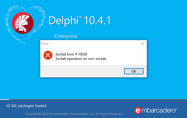 windows socket error 10061 delphi